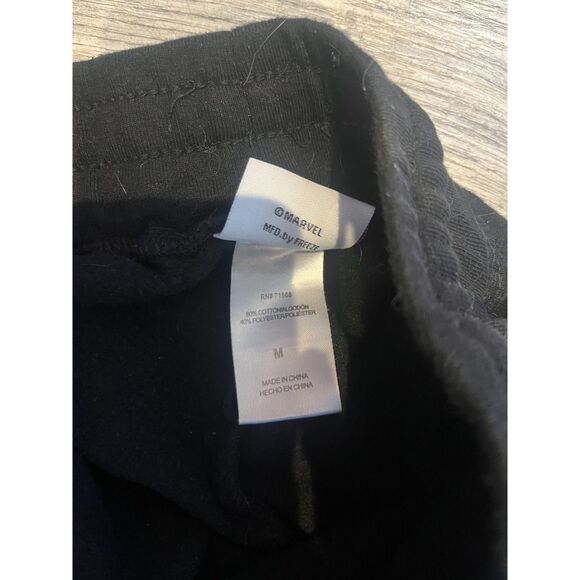 Marvel Joggers Womens Medium Black Pants Drawstring Waist Avengers Super Heroes - Picture 7 of 8